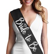 Silver Bride to Be Black Satin Sash - Bachelorette Party, Bridal Shower, Engagement, Bride Gift, Bachelorette Sash, Bride Sash, Luxury Satin Bridal Sash