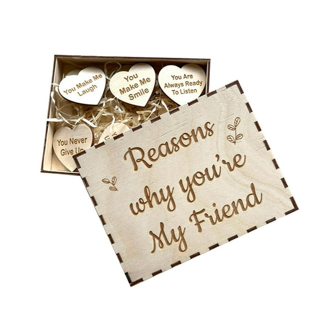 Small Gift Box,Gift for Friend Why Are You My Friend You Are My Friend Wooden Box and Heart Keepsake Gift Gifts for Friends,Small Wooden Box,Box for Gift