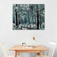 thumbnail image 3 of COMIO Forest Wall Art for Bathroom Modern Canvas Print Abstract Night Natural Scenery Picture Winter Snow Trees Landscape Painting Contemporary Framed Artwork for Bedroom Living Room Office Decor, 3 of 5