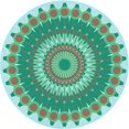 thumbnail image 1 of Ahgly Company Indoor Round Patterned Dull-Sea Green Area Rugs, 7' Round, 1 of 6