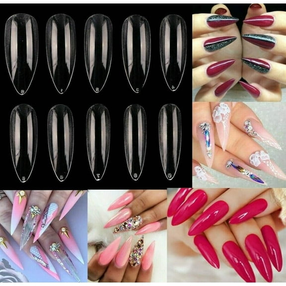 Long Almond Full Cover Nails 600 pieces