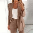 thumbnail image 2 of Enjoytime 2 Piece Sets for Women Solid Color Long Sleeve Button Down Blazer Long Pants Suit Set Business Casual Work Outfits Plus Size Womens Clothing, 2 of 8