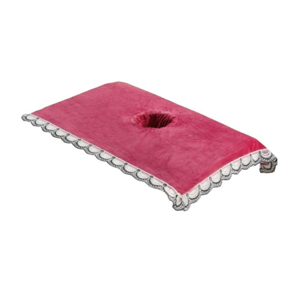 Serenable Salon Massage Table Towel Absorbent Towel with Hole Soft Message Bed Cloth Face Hole Massage for Beauty Salon SPA rose red