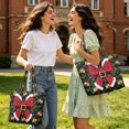 thumbnail image 2 of XYZCANDO Christmas Bow Print Padded Shoulder Handbag Large Capacity Quilted Tote Bag with Handle for Holiday Shopping Travel Work Daily Use, 2 of 7