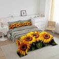 thumbnail image 3 of Erosebridal Rustic Sunflower Bedding King Comforter Set, Chic Flower Floral Down Comforter, Reversible 3 Pieces, 3 of 7