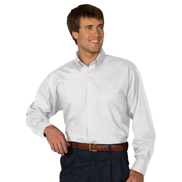 Chemise Homme en Popeline à Manches Longues, Blanc, 5XLT