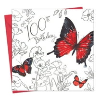 Twizler 100th Birthday Card for Her - Womens Age 100 Happy Birthday Greeting Card for Nan Grandma Mom Wife