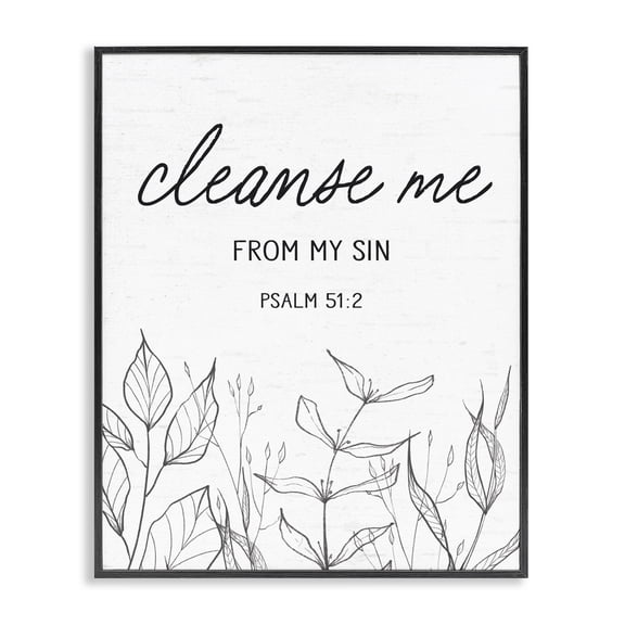 Stupell Industries Eclectic Cleanse Me From Sin Black Framed Giclee Art, 11 x 14, by Lettered and Lined