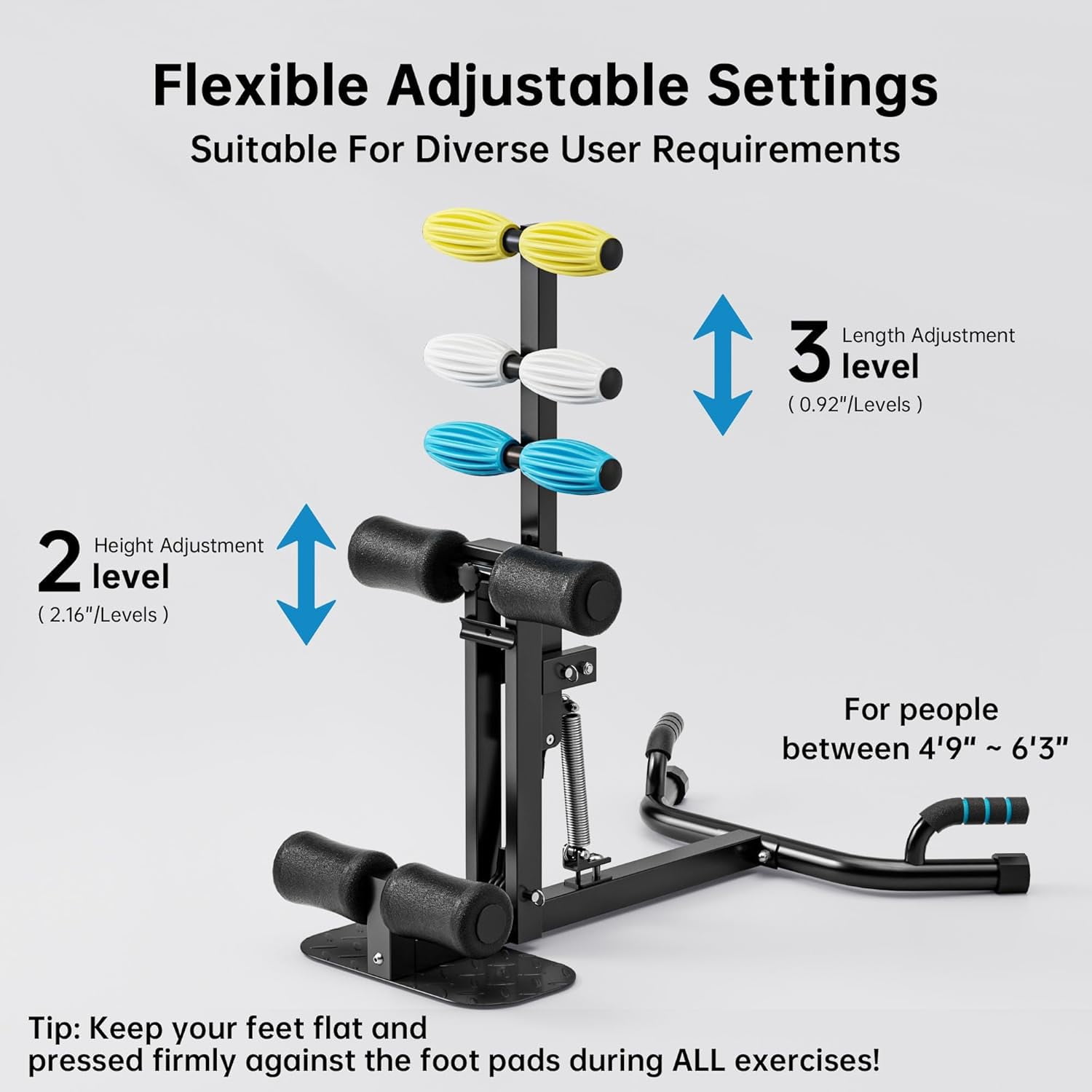 Deep Squat Machine with Roman Chair Function Adjustable Glutes Trainer for Home Gym Core Abs Low Impact Lower Body Workouts