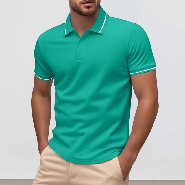 Polos pour Hommes à Manches Courtes, T-Shirts Polo à Boutons Légers, Rouges, T-Shirts pour Hommes