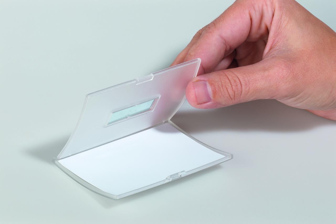 DURABLE Click Fold Badge Holders with Strap Clip, 2-1/8" x 3-5/8", Clear, Pack of 25 (821619)