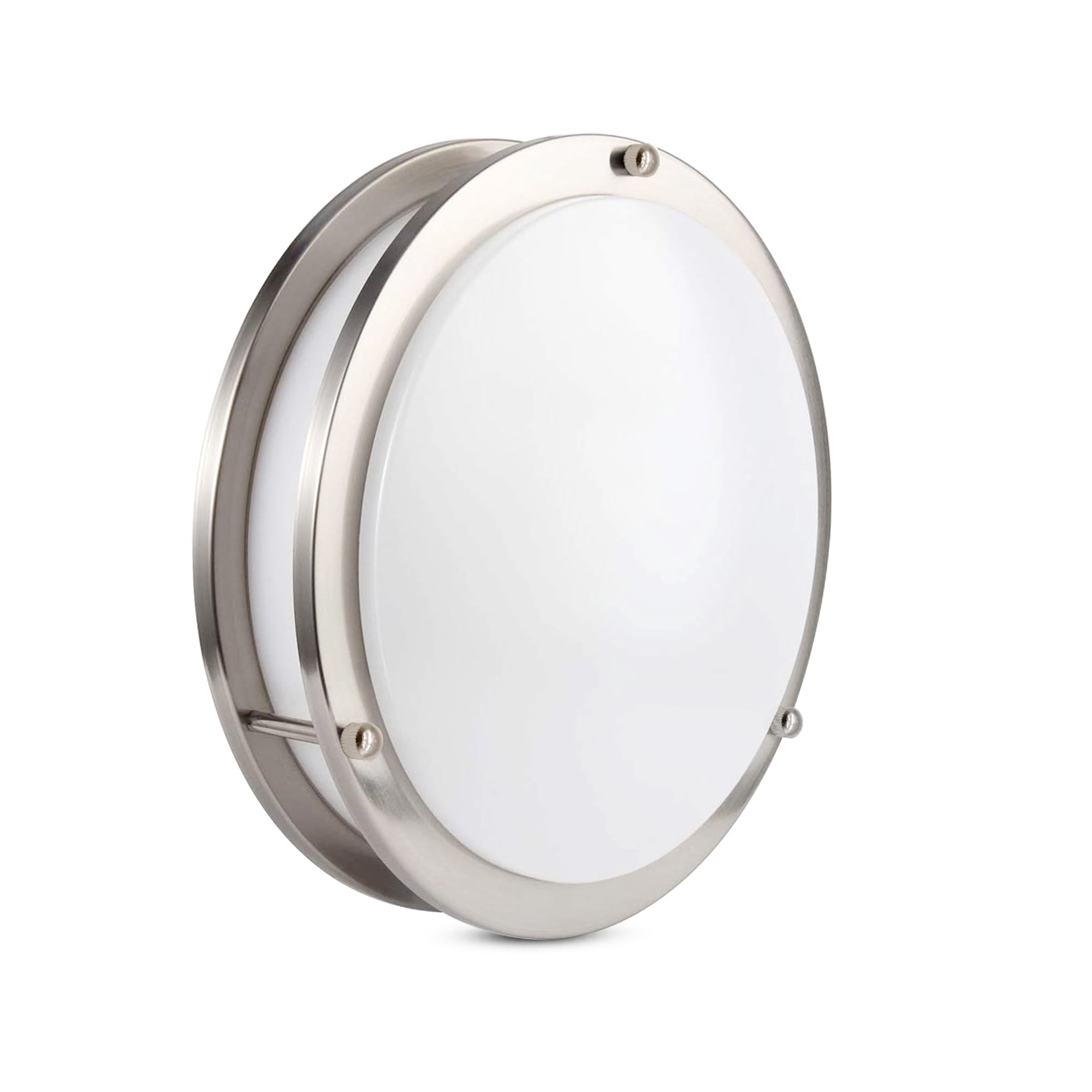 Lucere 14” LED Dual Ring Ceiling Light, Large Dimmable Flush Mount Light, 3000K Warm White, 24W, 1680LM, Brushed Nickel Finish, Modern Round Ceiling Light for Bedroom, Kitchen, Living Room