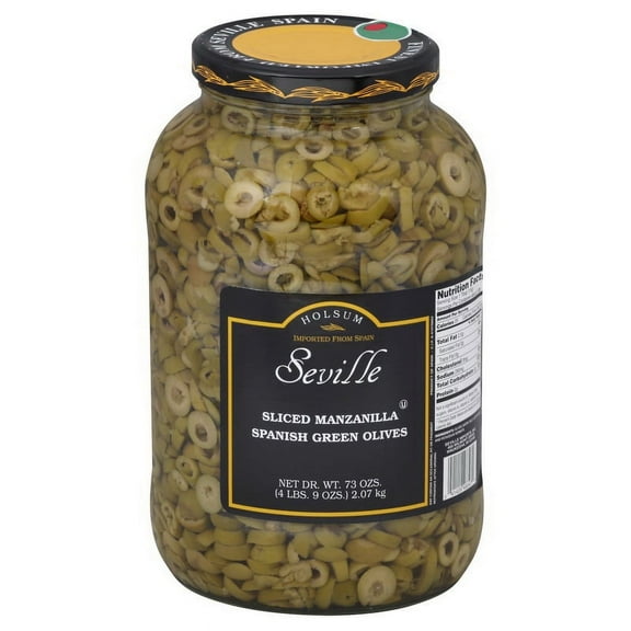 (Price/Case)Olive Sliced Green Glass 4-1 Gallon