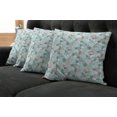 thumbnail image 2 of Ambesonne Floral Throw Pillow Cover 4 Pack, Birds Hearts Flowers, 16", Teal White Red, 2 of 6