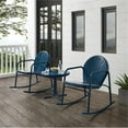 thumbnail image 2 of Crosley Furniture Griffith 3 Piece Metal Outdoor Rocking Chair Set in Navy Gloss, 2 of 13
