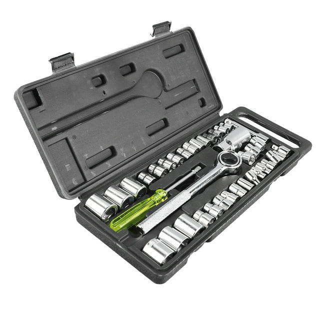 Kit de Herramientas Mecánicas ANGGREK de Acero al Carbono 40 Piezas para Mantenimiento en el Hogar