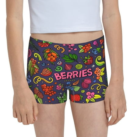 Pofeuu Berry Fruits Print Soft Cotton Girls Boyshort panties Toddler Underwear-X-Small