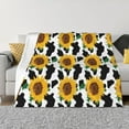 thumbnail image 3 of Throw Blanket for Couch - Cute Cow Print Sunflower B Super Soft Lightweight Cozy Warm Throw Blanket, Fuzzy Comfy Plush Flannel Blanket & Throws for Sofa and Bed All Season, 3 of 5
