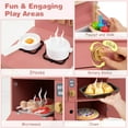 thumbnail image 6 of Costway Play Kitchen for Kids with Stoves Faucet Sink Microwave Oven Cooking Accessories Pink, 6 of 10