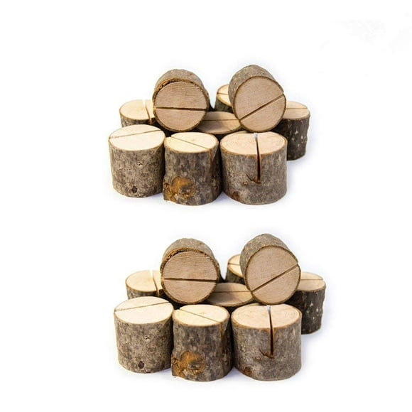 Porte-numéros de Table en Bois Rustique, Porte-Cartes de Mariage, Porte-Cartes Mémo (20 Pcs)