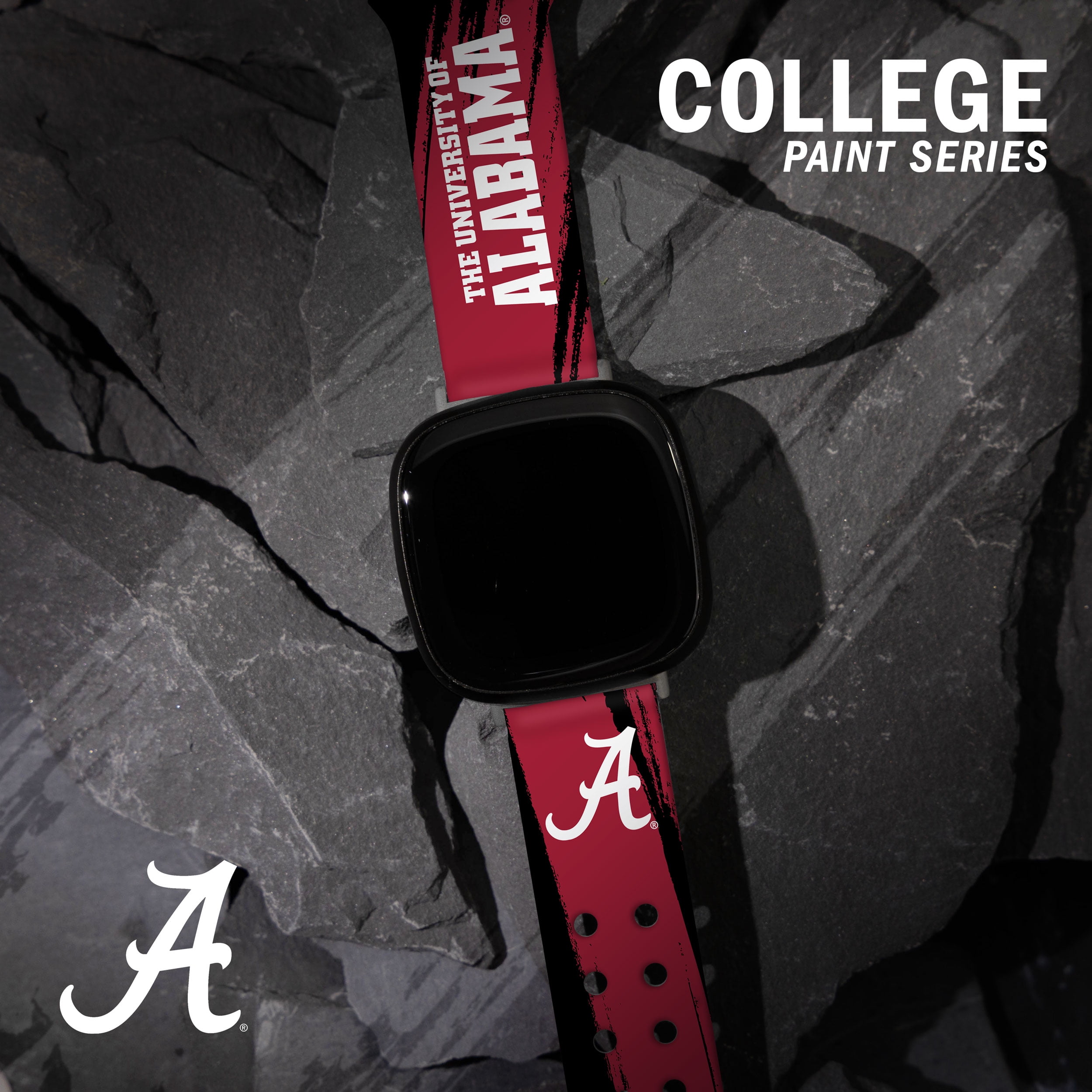 Alabama HD Paint Stripe Unisex Watch Band for FitBit Versa 3 & Sense (Long)
