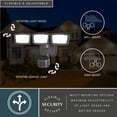 thumbnail image 6 of Bronze Integrated LED Motion Sensor Dusk to Dawn 3-Head Outdoor Security Flood Light - 240 Degree - 85 Ft., 6 of 14