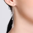 thumbnail image 5 of HANXIULIN Tassel Earrings Long Dangle Earrings Long Leaf Tassel Earrings Silver Leaf Hook Earrings Jewelry Girls for Women Girls, 5 of 9
