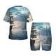 thumbnail image 1 of Balery Moonlit Sea Sailboat Conjunto de Pijama Infantil de Manga Corta con Estampado – Ropa de Dormir de Algodón Suave-Large, 1 of 6