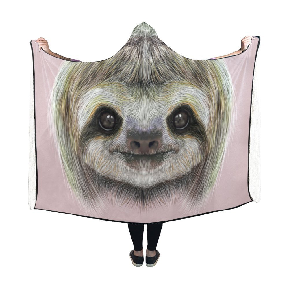 HATIART Hooded Blanket Robe with Sleeves Design for Men Women Kids 50x60 inch Toed Sloth Walmart