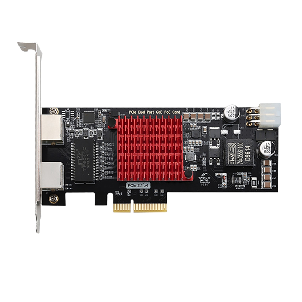 Dual Ports POE Gigabit Network Card PoE I350 Camera Visual Capture Card