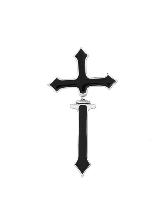 Big Cross Earrings Dagger Earrings Front Back Earring Gothic Ear Jacket