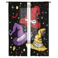 thumbnail image 7 of Sheer Curtains 84 inches Long, Halloween Wicked Witch Hat Light Filtering Sheer Window Curtains Rod Pocket Voile Drapes for Bedroom Living Room, 52"W x 84"L 2 Panels, 7 of 7