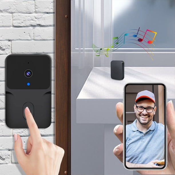 Precios Bajos Siempre, Timbre de vídeo inalámbrico inteligente con control remoto, timbre visual inteligente, intercomunicador doméstico, visión nocturna HD, timbre de seguridad recargable con wifi
