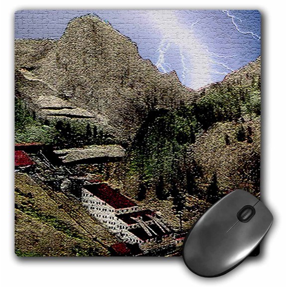 3dRose, Vintage 1907 Humphrey Mill Commodore Mine in Creede Textured , MousePad