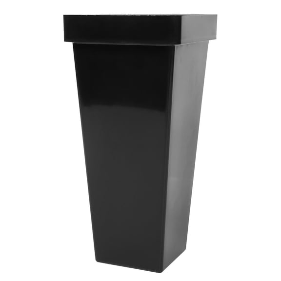 HOOWIFFY Black Plastic Flower Pot for Gardening and Home Storage, Container with Simple Design, 1 Piece