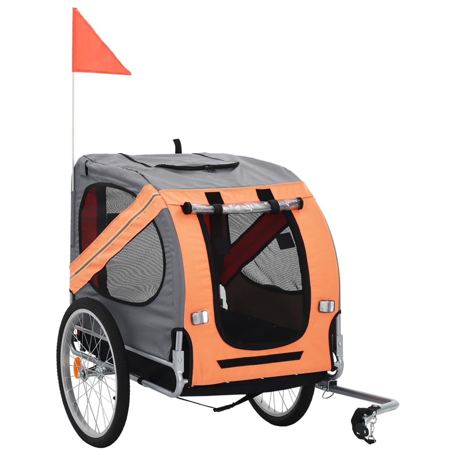 Pefilos 49" Dog Bike Trailer, Jogger Folding Pet Carrier, Pet Stroller Bicycle Carrier w/Hitch, Suspension, Visibility Flag and Reflectors, Blue Pefilos 49" Dog Bike Trailer, Jogger Folding Pet Carrier, Pet Stroller Bicycle Carrier w/Hitch, Suspension, Visibility Flag and Reflectors, Blue