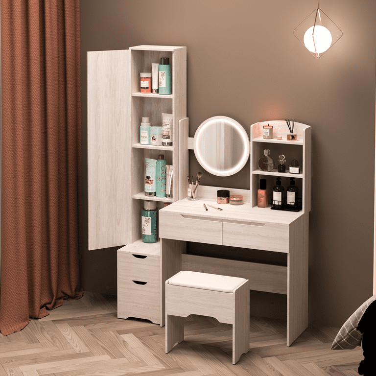 Enid vanity set with stool and mirror cheap