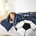 thumbnail image 4 of Feelyou Cartoon Soccer Boys Bedding Comforter Set, Eat Sleep Sport Twin Comforter Sets, Football Rugby Game Reversible Bedding Set, Ultra Soft Bedroom Decor, 2 Pieces, 4 of 8
