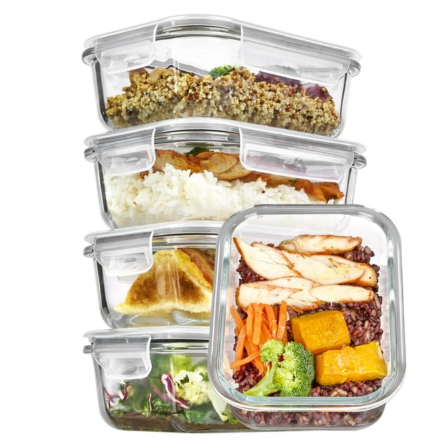 Recipientes de vidrio Vtopmart 650 ml con tapas, paquete de 5