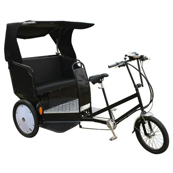 Electric Pedicab Trike for Sale | Motorized Rickshaw for Three Passengers with 48V Motor, Comfortable Seating, LED Lights, and 37-Mile Range – Ideal for Tours
