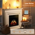 thumbnail image 5 of KISSAIR Electric Fireplace Mantel Wooden Surround Firebox, Free Standing Fireplace, with Remote Control, Adjustable LED Flame, 750W/1500W -White, 5 of 6