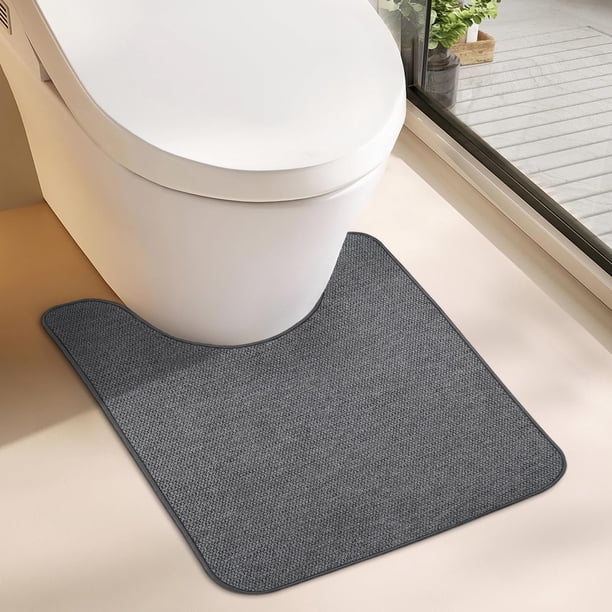 Alfombra de baño Bosap en forma de U, 20 x 24 cm, gris oscuro