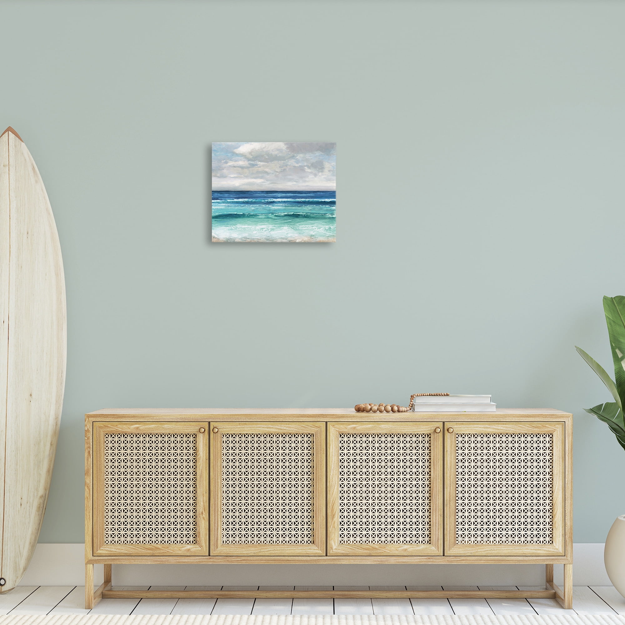Stupell Industries Abstract Beach Clouds Landscape Painting Gallery Wrapped Canvas Art Print Wall Art, 20 x 16