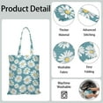 thumbnail image 5 of Vintage Daisy Print Reusable Grocery Tote Bag – Large Canvas Shopping Bag with Boho Floral Watercolor Design, Eco-Friendly & Heavy-Duty Market Tote for Women, Farmers Market, Beach, Spring & Summer, 5 of 6