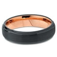 thumbnail image 2 of P. Manoukian Tungsten Wedding Band Ring 6mm for Men Women Black & 18K Rose Gold Plated Beveled Brushed Polished Lifetime Guarantee Size 11, 2 of 4
