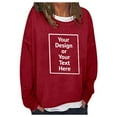 thumbnail image 3 of Fiaer,Oversized Loose Fitting Sweatshirts for Women Casual Cute Crew Neck No Hooded Hoodies Solid Fall Pullover Workout Plain Y2k Comfort Tops Red XL, 3 of 9