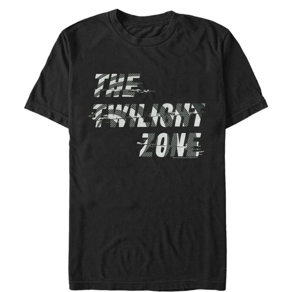 Men's The Twilight Zone Glitchy Logo Graphic Tee Black 3X Large