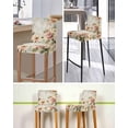 thumbnail image 5 of Farmhouse Pink Floral Bar Stool Covers Set of 2, Spring Vintage Botanical Flowers Stretch Washable Bar Chair Covers with Backs, Removable Pub Counter Height Chair Cover for Kitchen Dining Room Cafe, 5 of 7