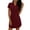 Wine, variant on Bixock Summer Dresses for Women Solid Color Lapel Collar Short Sleeve Casual Dress High Waist A Line Loose Straight T Shirt Loungewear Office Midi Dress