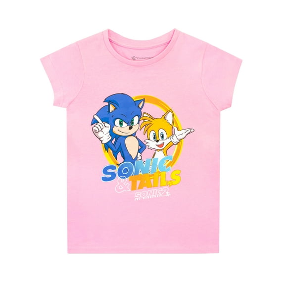 Sonic The Hedgehog Girls TailsT-Shirt Pink Sizes 6-12